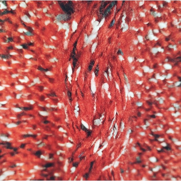 Sweater Women's M Long Sleeve Cowl Cable Red Black Stretchy Knit Soft Athleisure - Picture 6 of 12